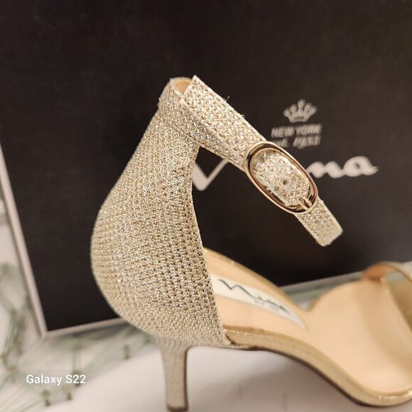 Nina "Veniza" Soft Platino Heeled Sandals. NIB. Size 6.5 - Picture 4 of 12